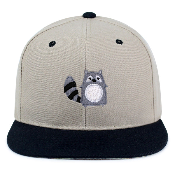 Racoon Snapback Hat Embroidered Hip-Hop Baseball Cap Cute Zoo