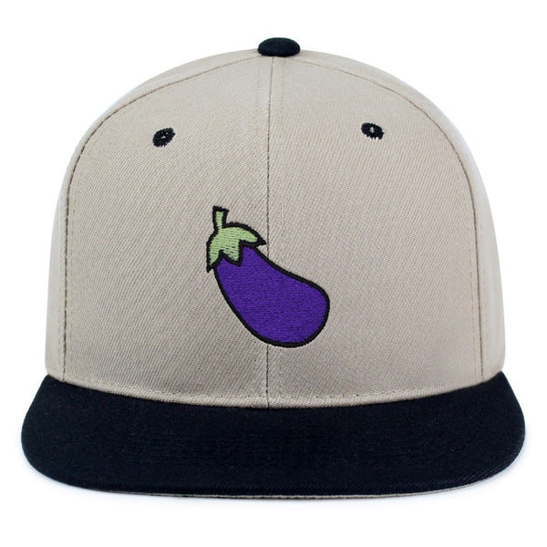 Eggplant Snapback Hat Embroidered Hip-Hop Baseball Cap Foodie Vegetable