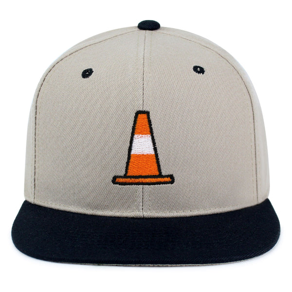 Safety Cone Snapback Hat Embroidered Hip-Hop Baseball Cap Construction