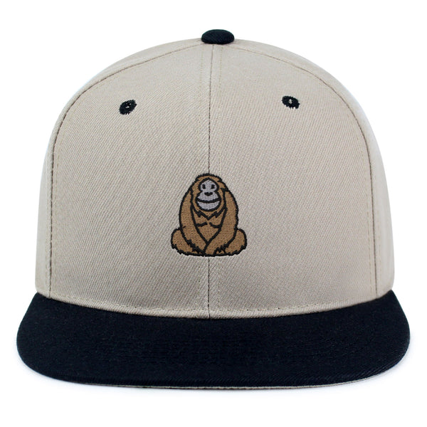 Orangutan Snapback Hat Embroidered Hip-Hop Baseball Cap Sumatran Monkey