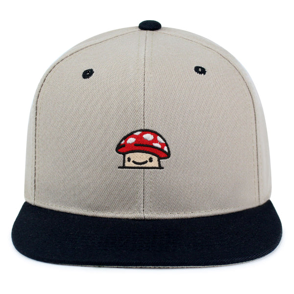 Mushroom  Snapback Hat Embroidered Hip-Hop Baseball Cap Red