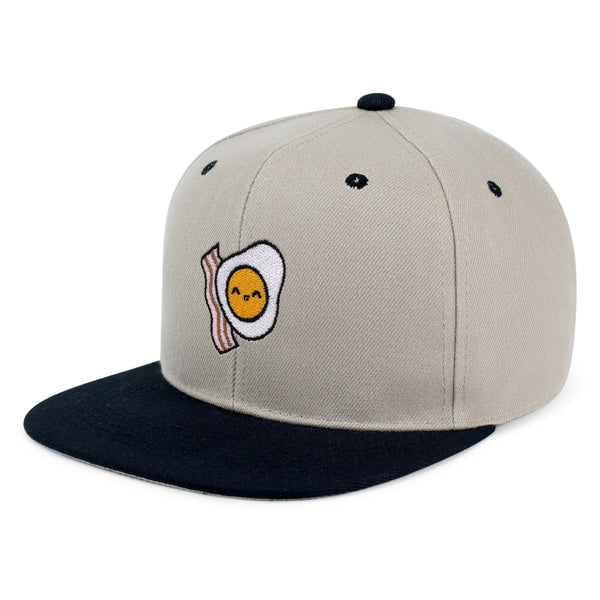 Egg and Bacon Snapback Hat Embroidered Hip-Hop Baseball Cap Breakfast