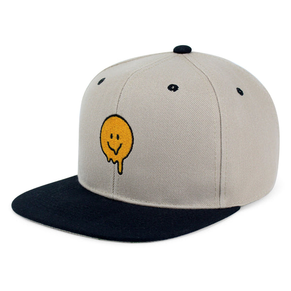 Melted Smile Snapback Hat Embroidered Hip-Hop Baseball Cap Sad Face