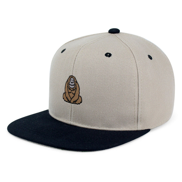 Orangutan Snapback Hat Embroidered Hip-Hop Baseball Cap Sumatran Monkey