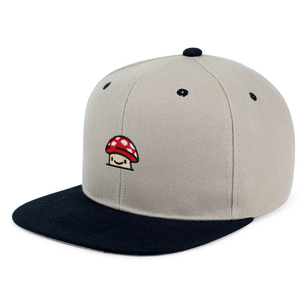 Mushroom  Snapback Hat Embroidered Hip-Hop Baseball Cap Red