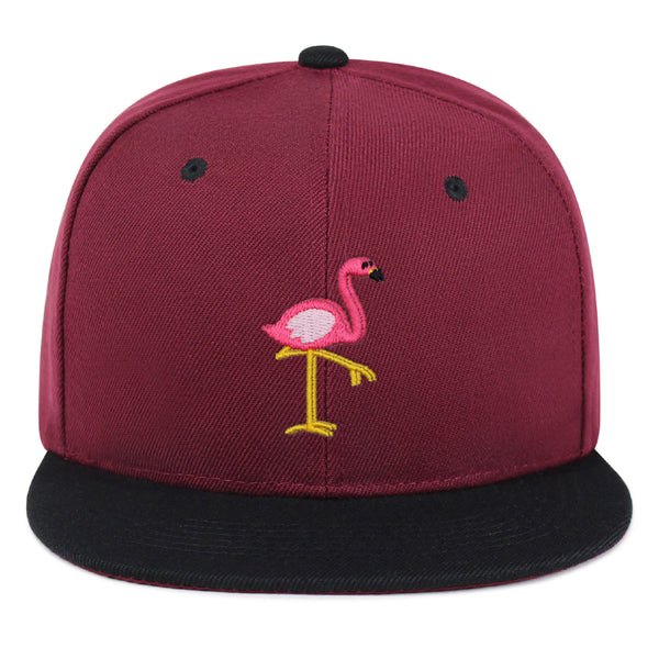 Flamingo Snapback Hat Embroidered Hip-Hop Baseball Cap Bird Pink