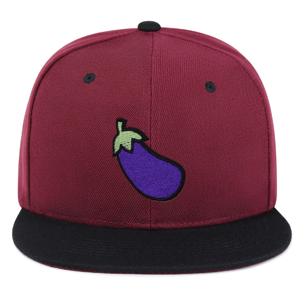 Eggplant Snapback Hat Embroidered Hip-Hop Baseball Cap Foodie Vegetable