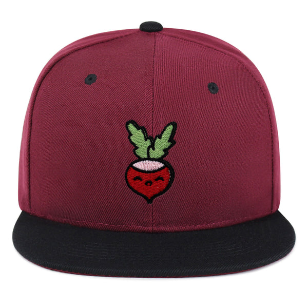 Radish Snapback Hat Embroidered Hip-Hop Baseball Cap Vegan Vegetable Farmer