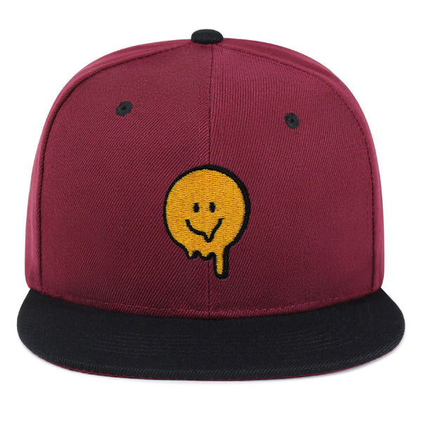 Melted Smile Snapback Hat Embroidered Hip-Hop Baseball Cap Sad Face