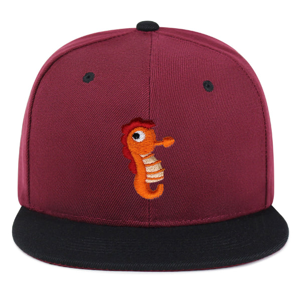 Sea Horse Snapback Hat Embroidered Hip-Hop Baseball Cap Ocean Fish