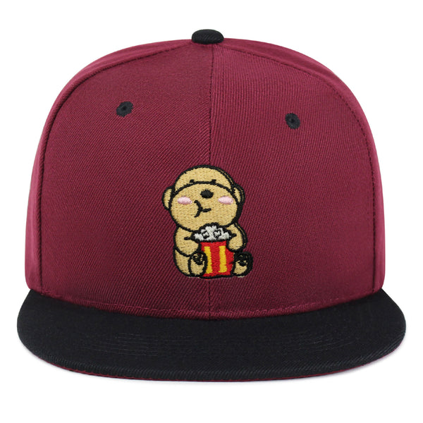 Popcorn Dog Snapback Hat Embroidered Hip-Hop Baseball Cap Puppy Poodle