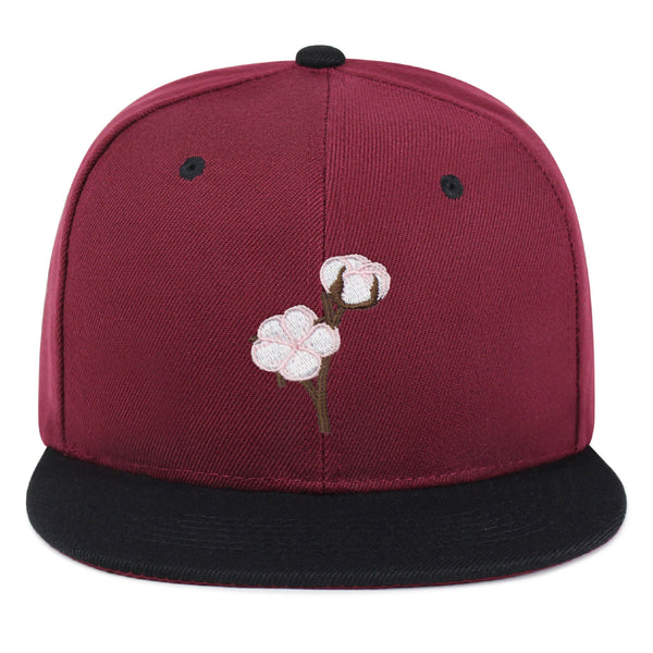 Cotton Flower Snapback Hat Embroidered Hip-Hop Baseball Cap Tree