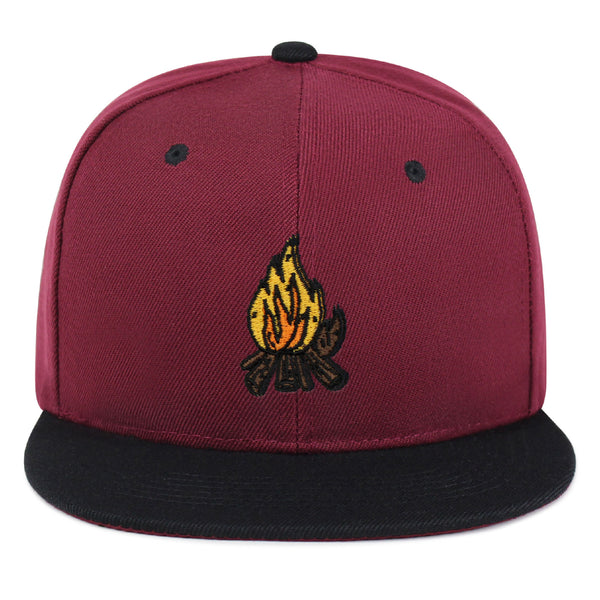 Camp Fire Snapback Hat Embroidered Hip-Hop Baseball Cap Wood Pit