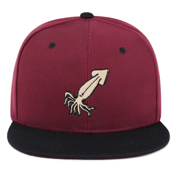 Squid Snapback Hat Embroidered Hip-Hop Baseball Cap Fishing