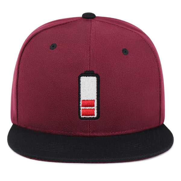 Low Battery Snapback Hat Embroidered Hip-Hop Baseball Cap Phone