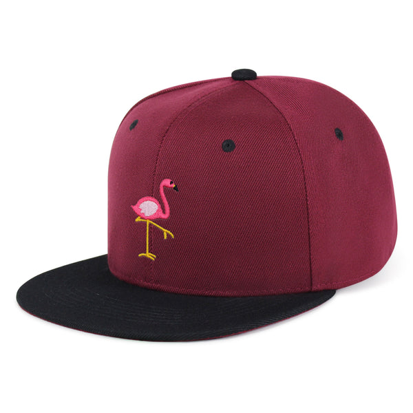 Flamingo Snapback Hat Embroidered Hip-Hop Baseball Cap Bird Pink