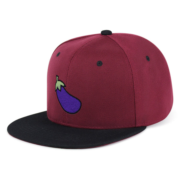 Eggplant Snapback Hat Embroidered Hip-Hop Baseball Cap Foodie Vegetable