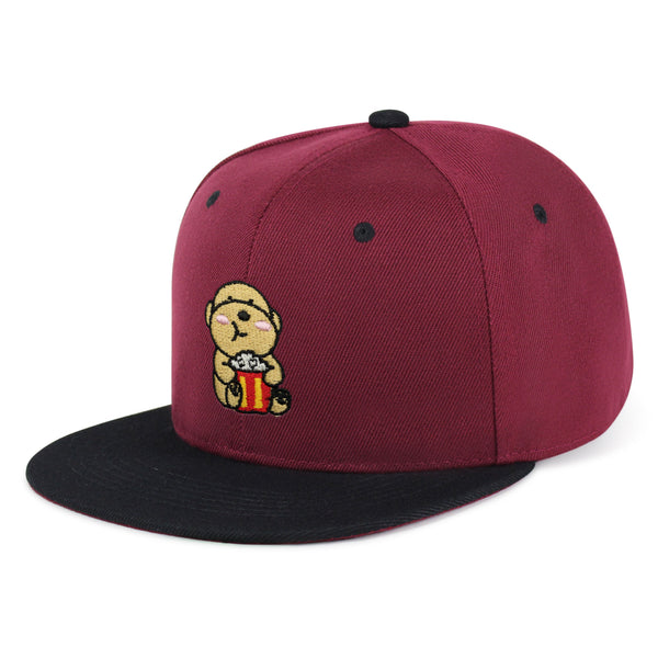 Popcorn Dog Snapback Hat Embroidered Hip-Hop Baseball Cap Puppy Poodle