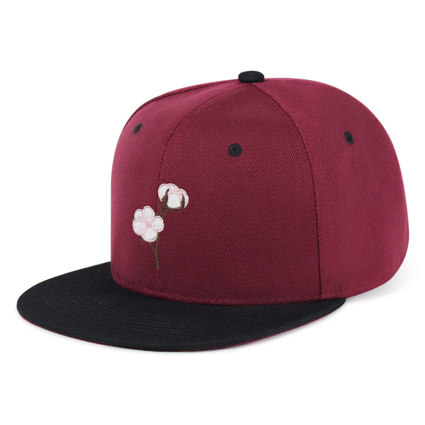 Cotton Flower Snapback Hat Embroidered Hip-Hop Baseball Cap Tree