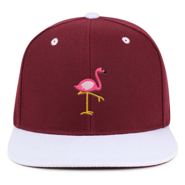 Flamingo Snapback Hat Embroidered Hip-Hop Baseball Cap Bird Pink