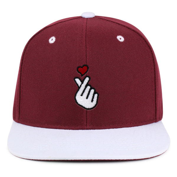 Korean Heart Finger Snapback Hat Embroidered Hip-Hop Baseball Cap Korea Sign