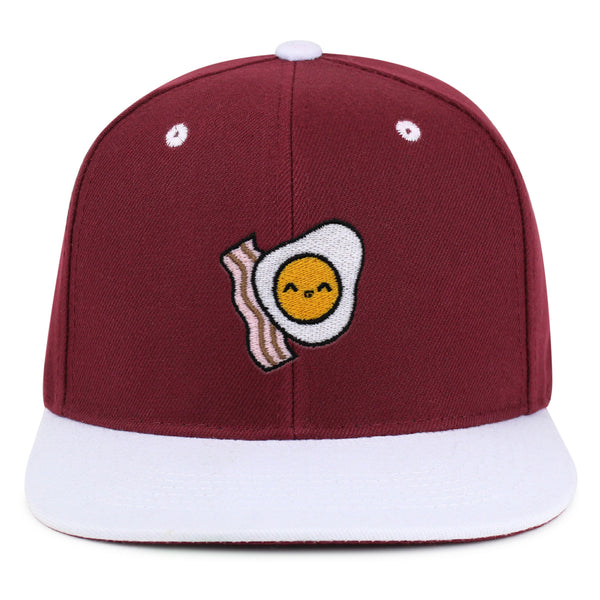 Egg and Bacon Snapback Hat Embroidered Hip-Hop Baseball Cap Breakfast