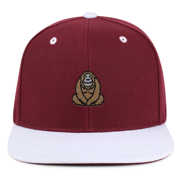 Orangutan Snapback Hat Embroidered Hip-Hop Baseball Cap Sumatran Monkey