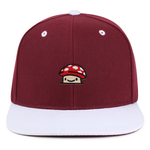 Mushroom  Snapback Hat Embroidered Hip-Hop Baseball Cap Red