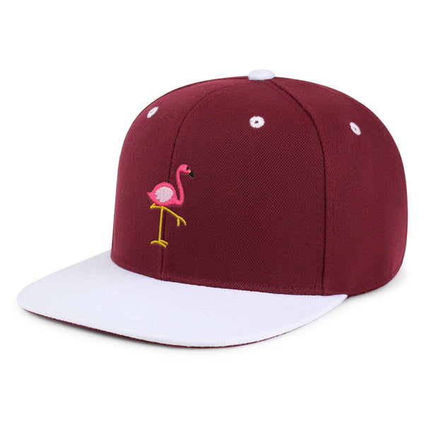 Flamingo Snapback Hat Embroidered Hip-Hop Baseball Cap Bird Pink