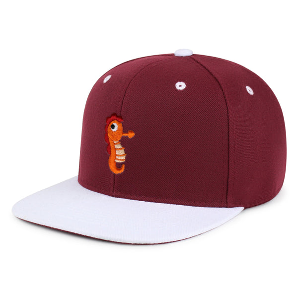 Sea Horse Snapback Hat Embroidered Hip-Hop Baseball Cap Ocean Fish