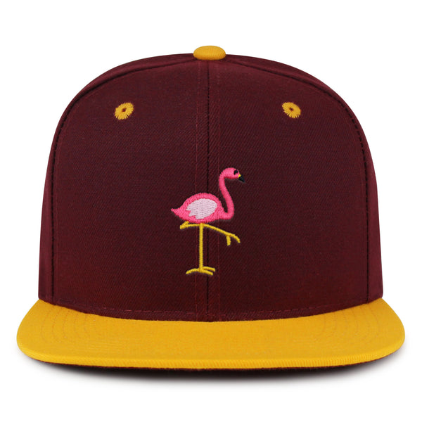 Flamingo Snapback Hat Embroidered Hip-Hop Baseball Cap Bird Pink