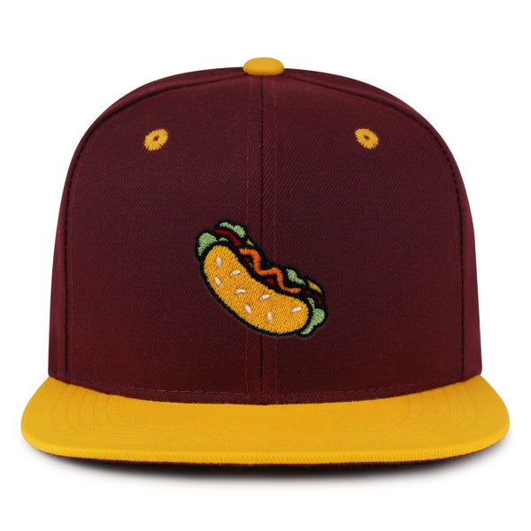 Hot Dog Snapback Hat Embroidered Hip-Hop Baseball Cap Fast Food