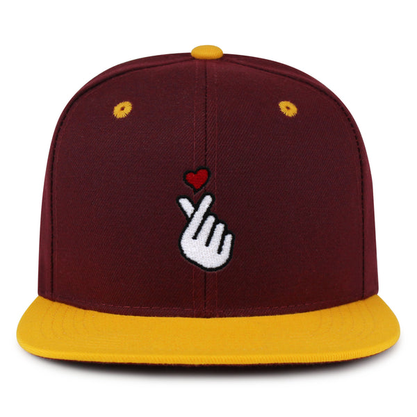 Korean Heart Finger Snapback Hat Embroidered Hip-Hop Baseball Cap Korea Sign