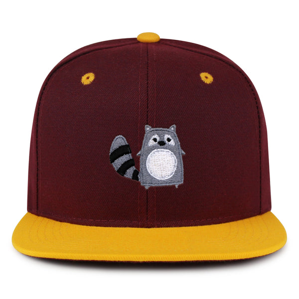 Racoon Snapback Hat Embroidered Hip-Hop Baseball Cap Cute Zoo