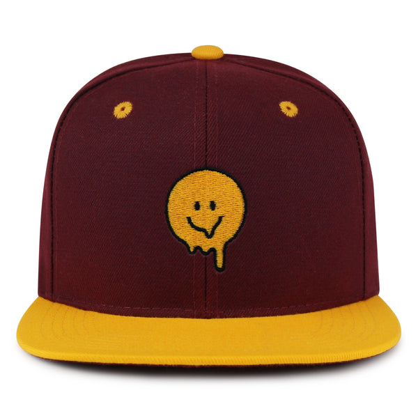 Melted Smile Snapback Hat Embroidered Hip-Hop Baseball Cap Sad Face