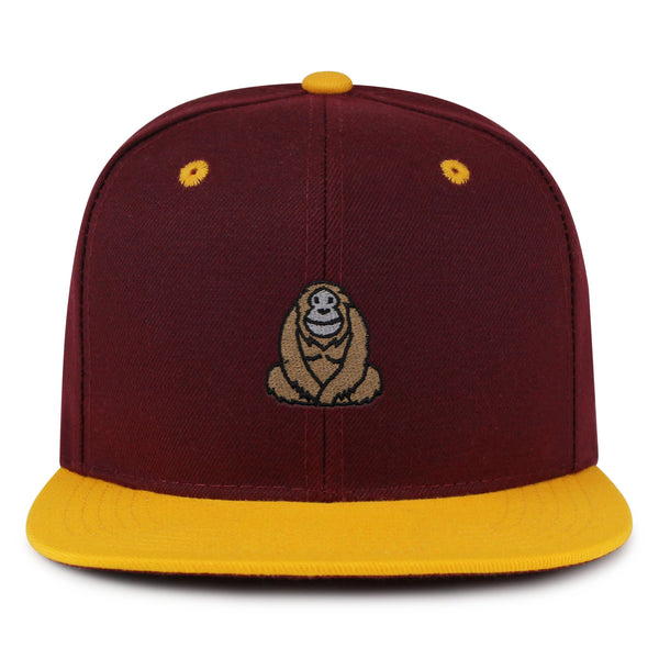 Orangutan Snapback Hat Embroidered Hip-Hop Baseball Cap Sumatran Monkey