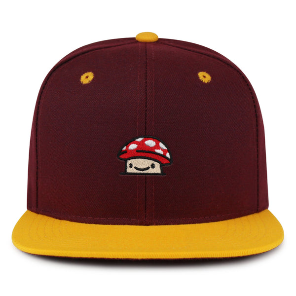 Mushroom  Snapback Hat Embroidered Hip-Hop Baseball Cap Red