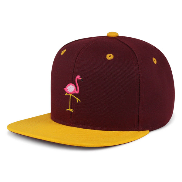 Flamingo Snapback Hat Embroidered Hip-Hop Baseball Cap Bird Pink