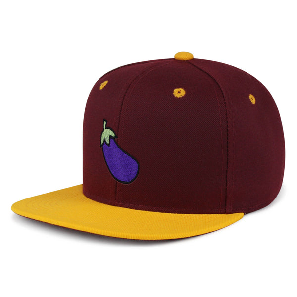 Eggplant Snapback Hat Embroidered Hip-Hop Baseball Cap Foodie Vegetable