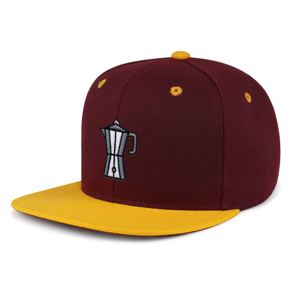 Espresso Pot Snapback Hat Embroidered Hip-Hop Baseball Cap Coffee Latte