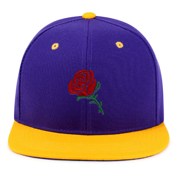 Rose Snapback Hat Embroidered Hip-Hop Baseball Cap Flower Floral Love