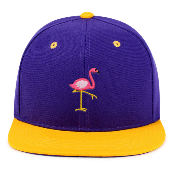 Flamingo Snapback Hat Embroidered Hip-Hop Baseball Cap Bird Pink