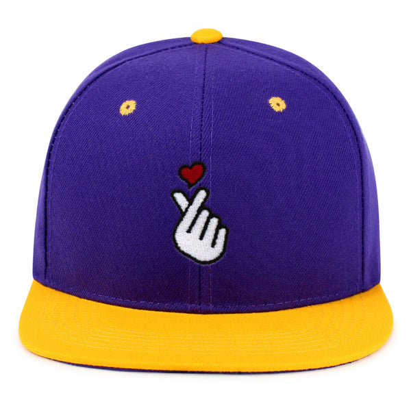 Korean Heart Finger Snapback Hat Embroidered Hip-Hop Baseball Cap Korea Sign