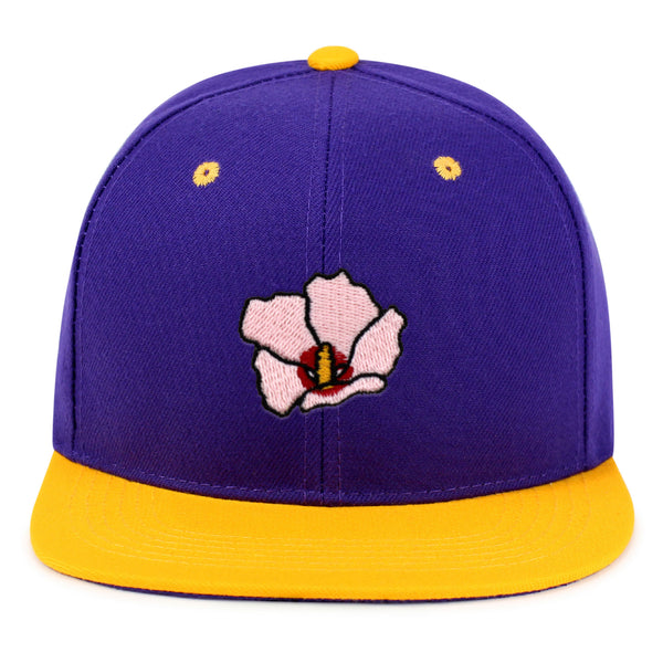 Rose of Sharon Snapback Hat Embroidered Hip-Hop Baseball Cap Hibiscus Hawaii