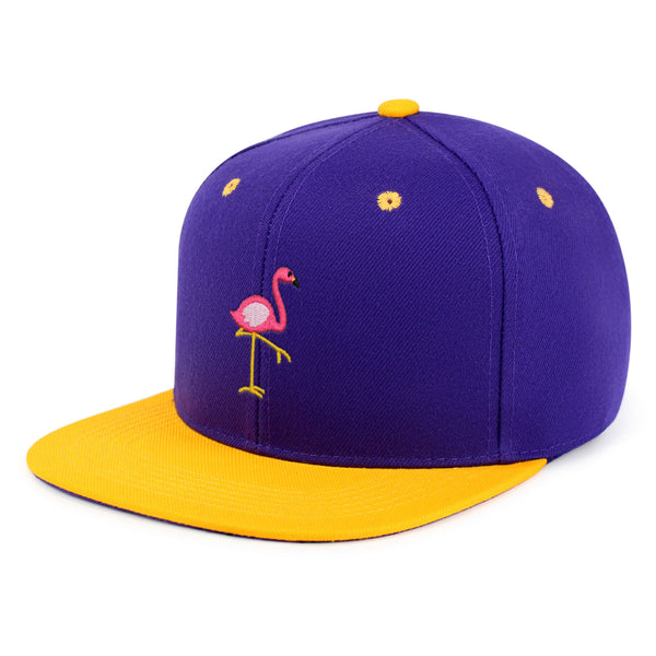 Flamingo Snapback Hat Embroidered Hip-Hop Baseball Cap Bird Pink