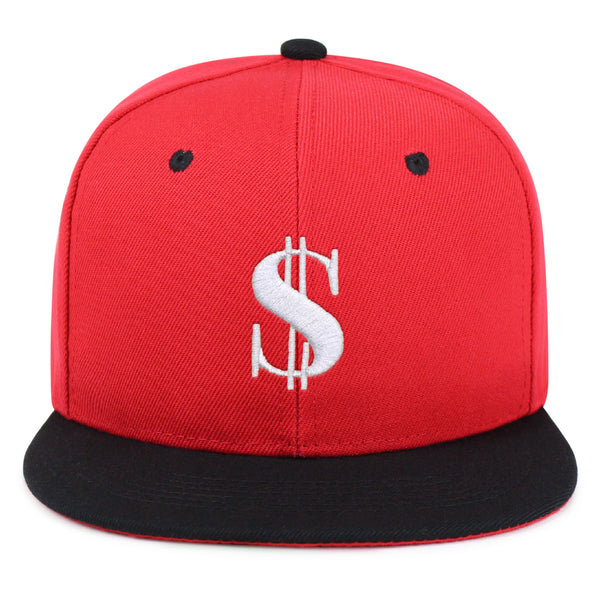 Dollar Sign Snapback Hat Embroidered Hip-Hop Baseball Cap Money Cash