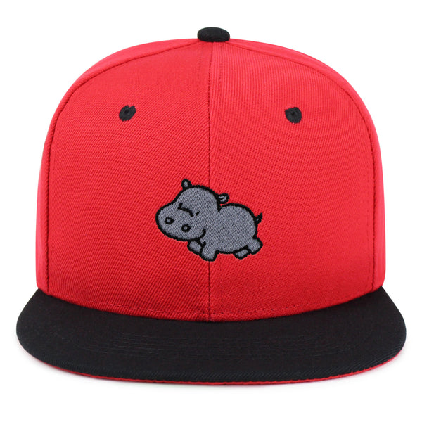 Cute Hippo Snapback Hat Embroidered Hip-Hop Baseball Cap Hippopotamus Zoo