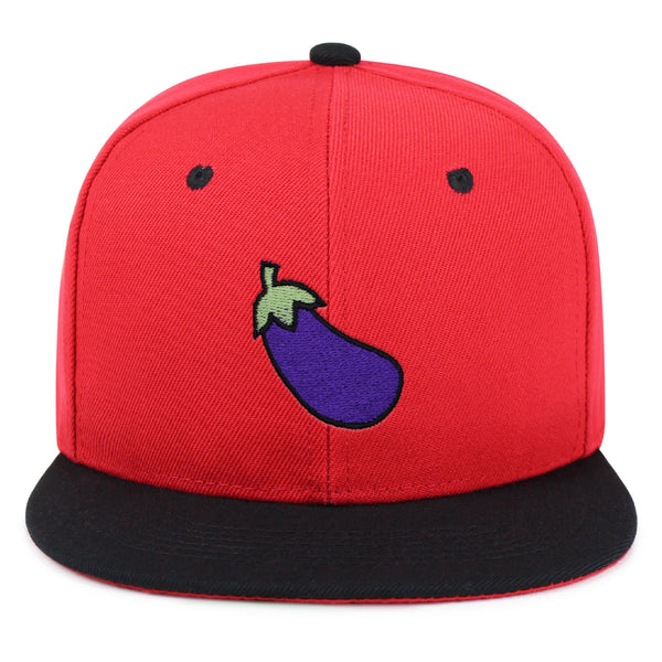 Eggplant Snapback Hat Embroidered Hip-Hop Baseball Cap Foodie Vegetable