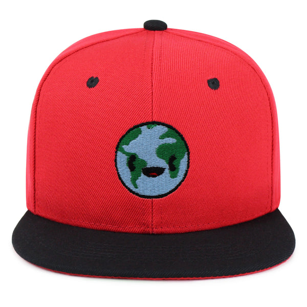 Happy Earth Snapback Hat Embroidered Hip-Hop Baseball Cap Earth Environment