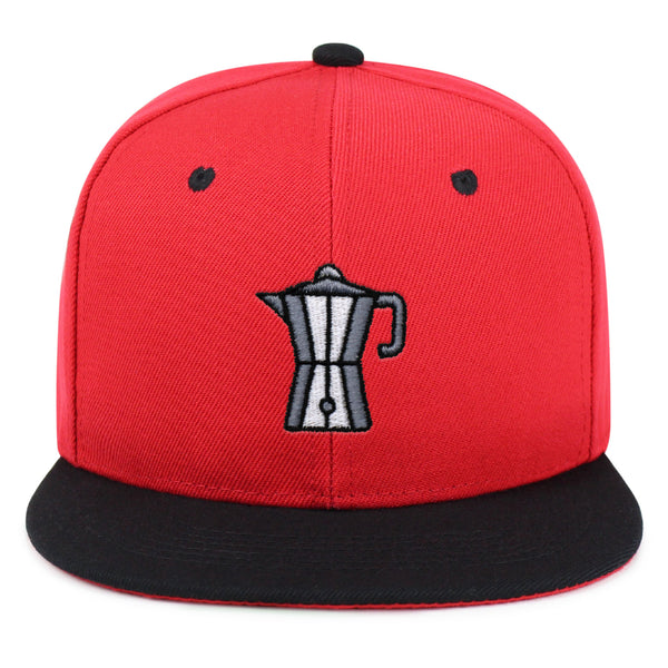 Espresso Pot Snapback Hat Embroidered Hip-Hop Baseball Cap Coffee Latte